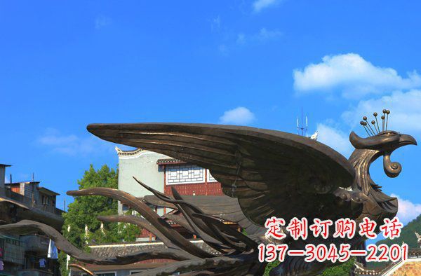 德州广场凤凰动物铜雕