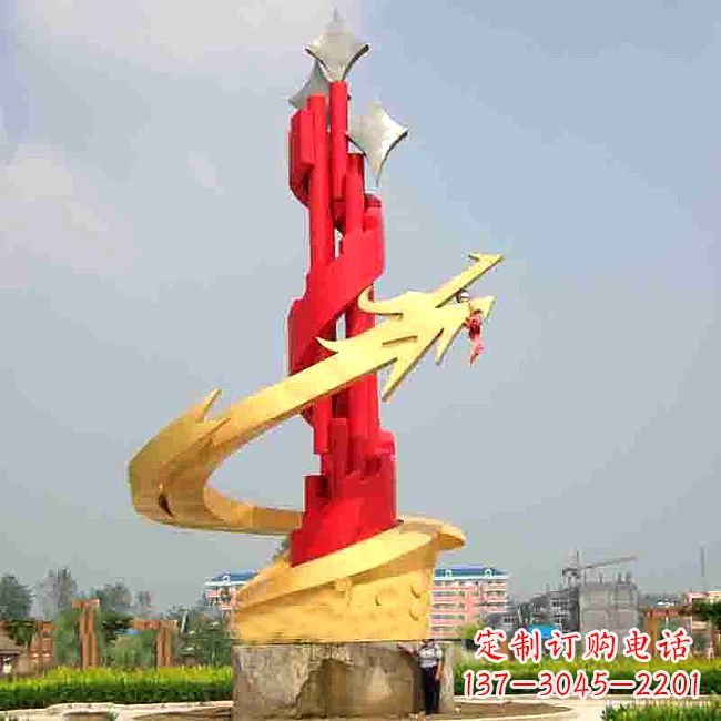 德州广场龙形景观不锈钢雕塑