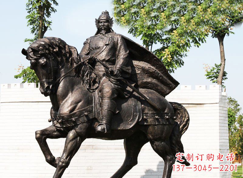 德州广场铜雕骑马战士人物雕塑