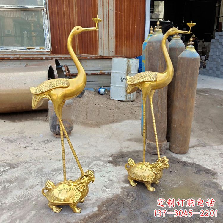 德州龟鹤延年仙鹤铜雕
