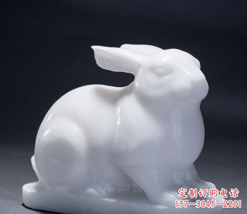 德州汉白玉动物兔子雕塑