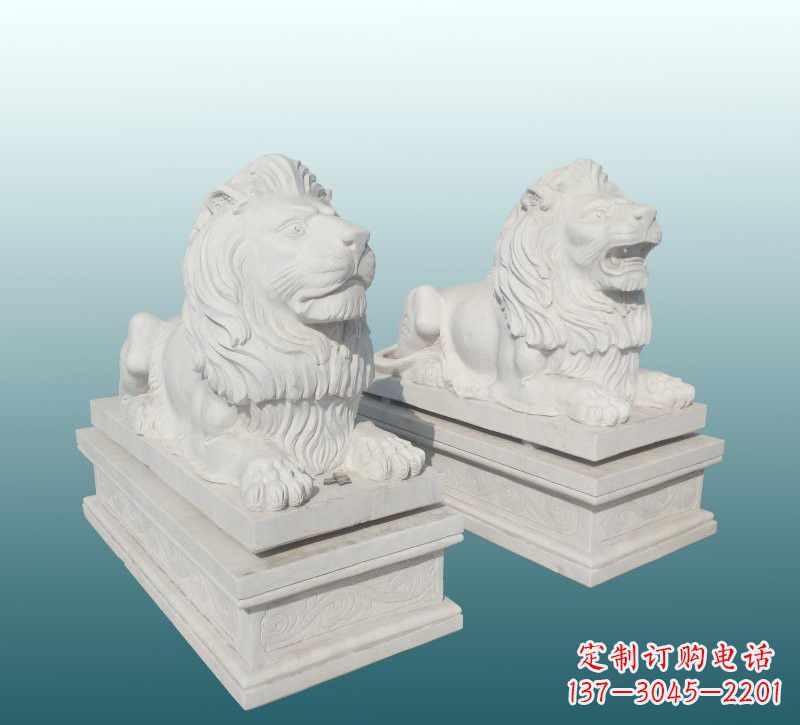 德州汉白玉狮子雕塑,来自中领雕塑精美设计