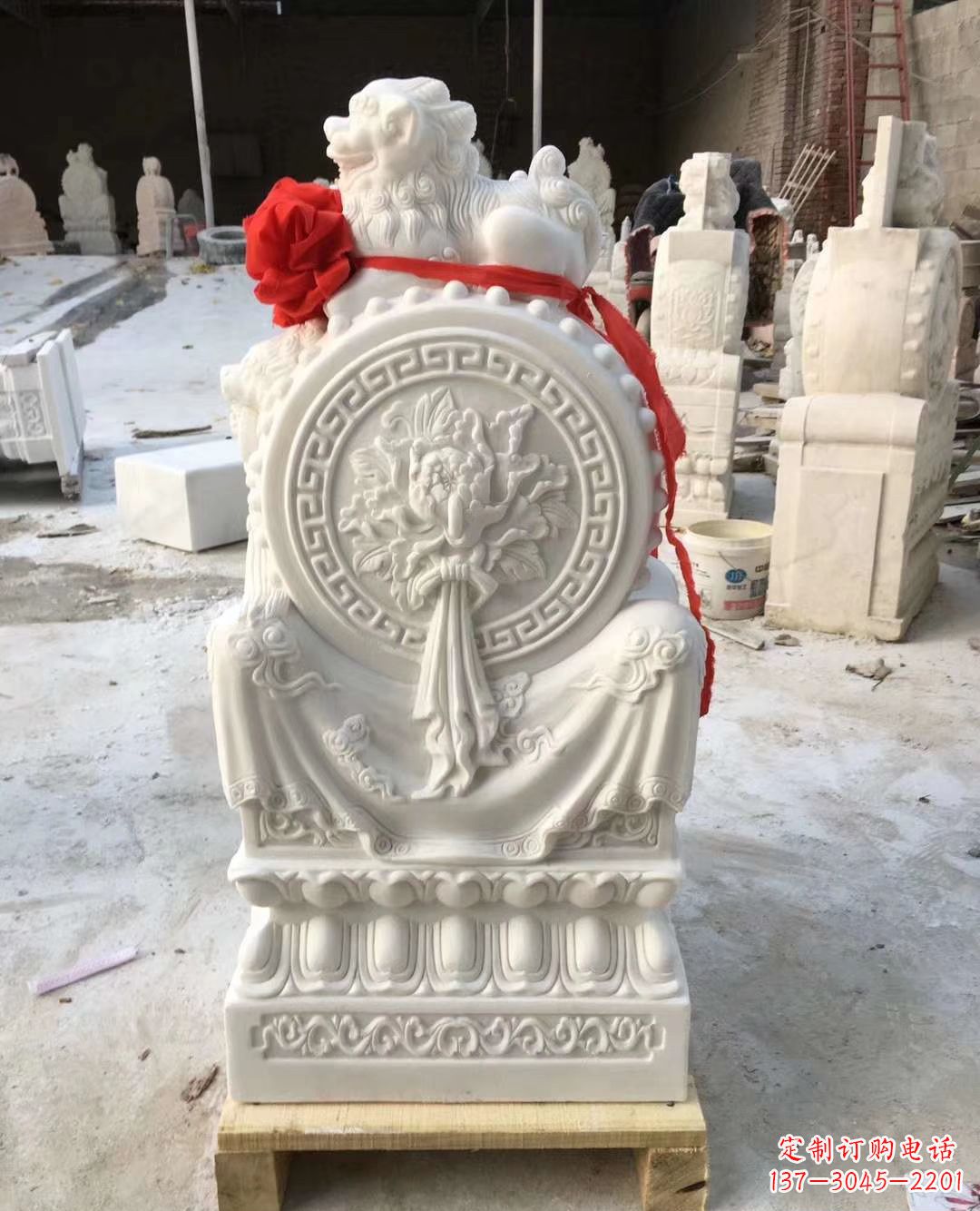 德州纯手工汉白玉狮子雕塑