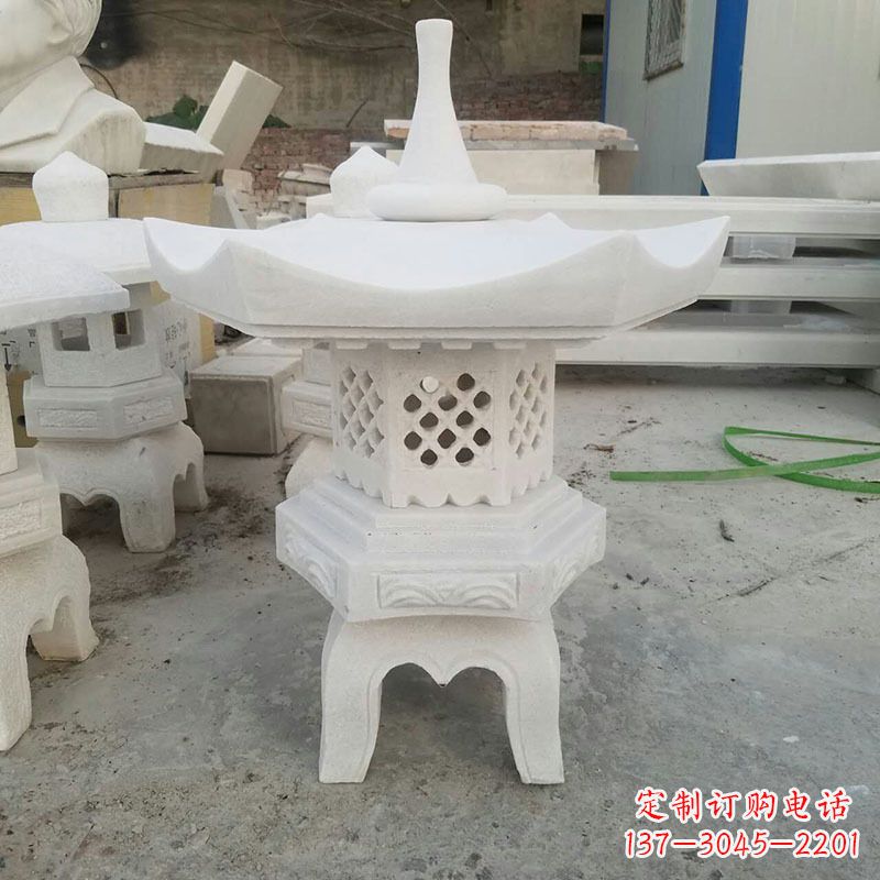 德州汉白玉中式石雕灯笼
