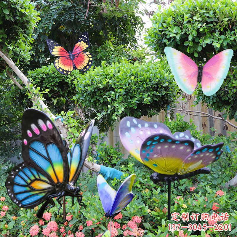 德州花园玻璃钢仿真蝴蝶雕塑摆件