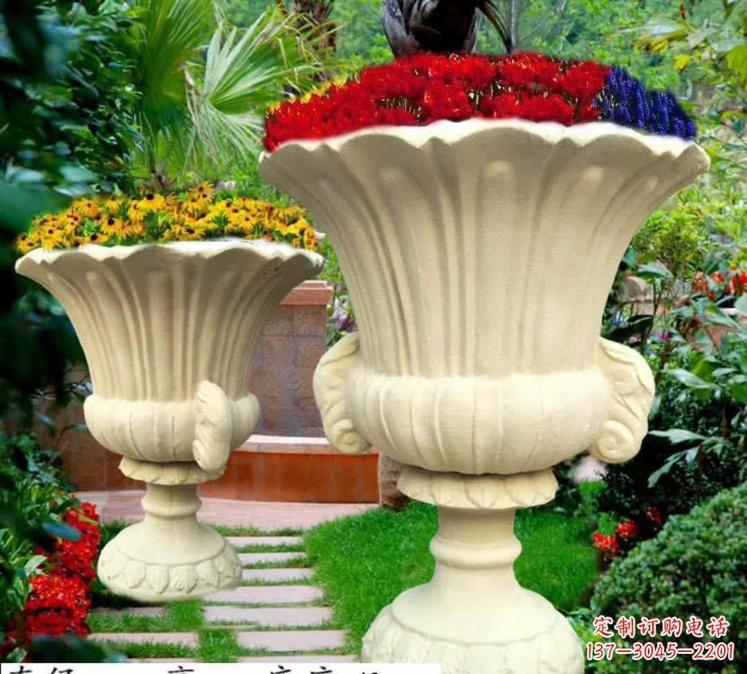 德州花园景观花盆石雕