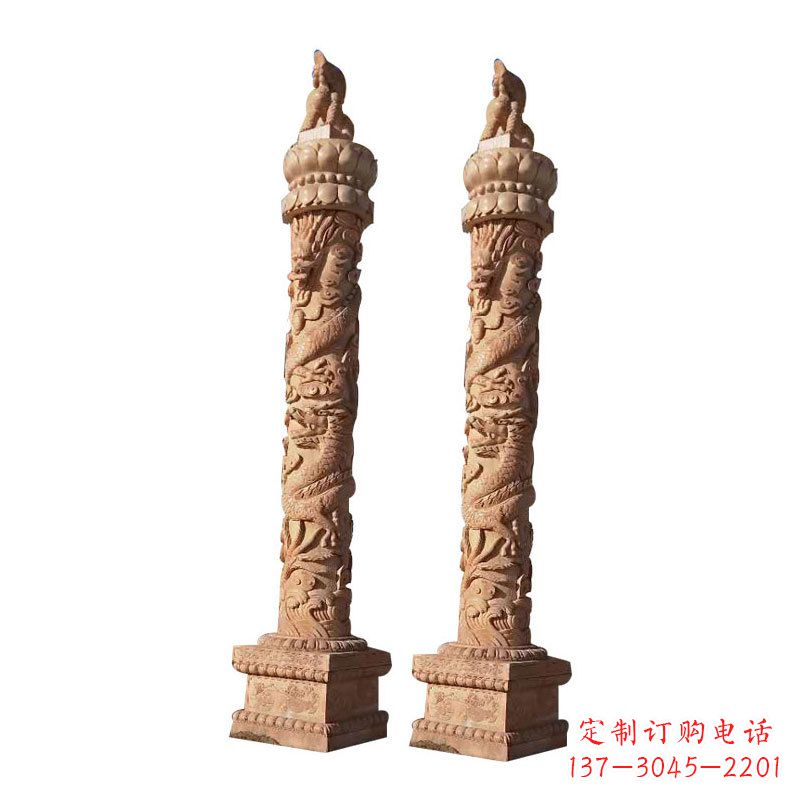 德州华表盘龙柱石雕