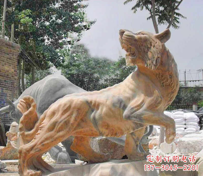 德州象征力量与尊贵的老虎石雕