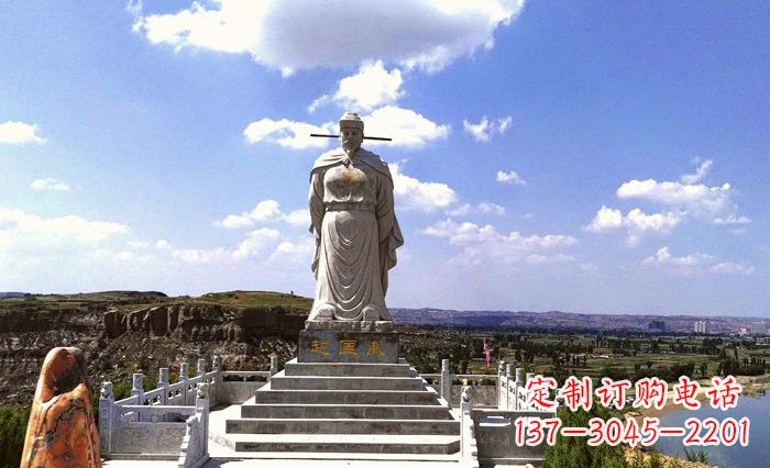 德州景区古代名人赵匡胤石雕