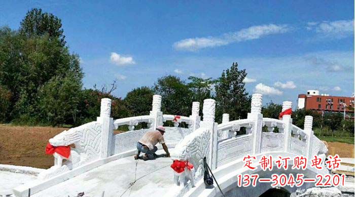 德州景区汉白玉石雕拱桥