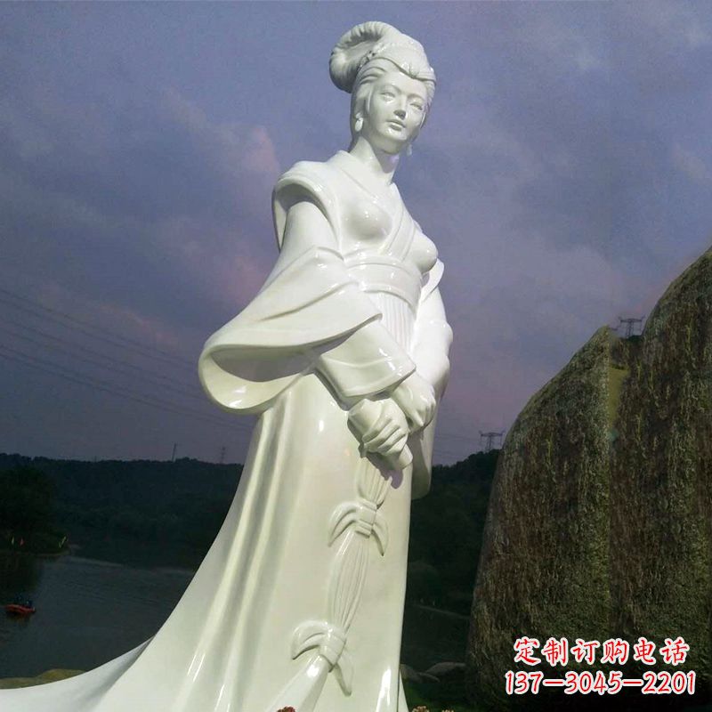 德州景区历史名人古代著名美女西施汉白玉石雕像