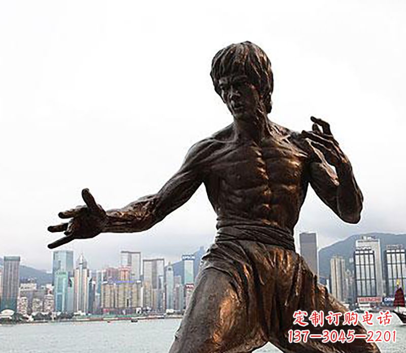 德州李小龙名人电影明星铜雕