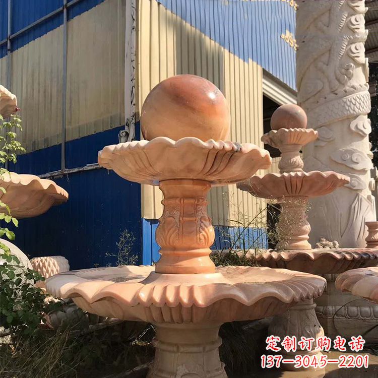 德州石雕五福临门风水球