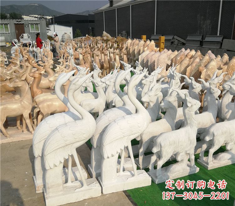 德州石雕仙鹤雕塑