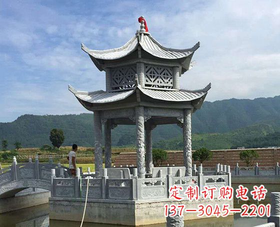 德州双层仿古凉亭石雕_1