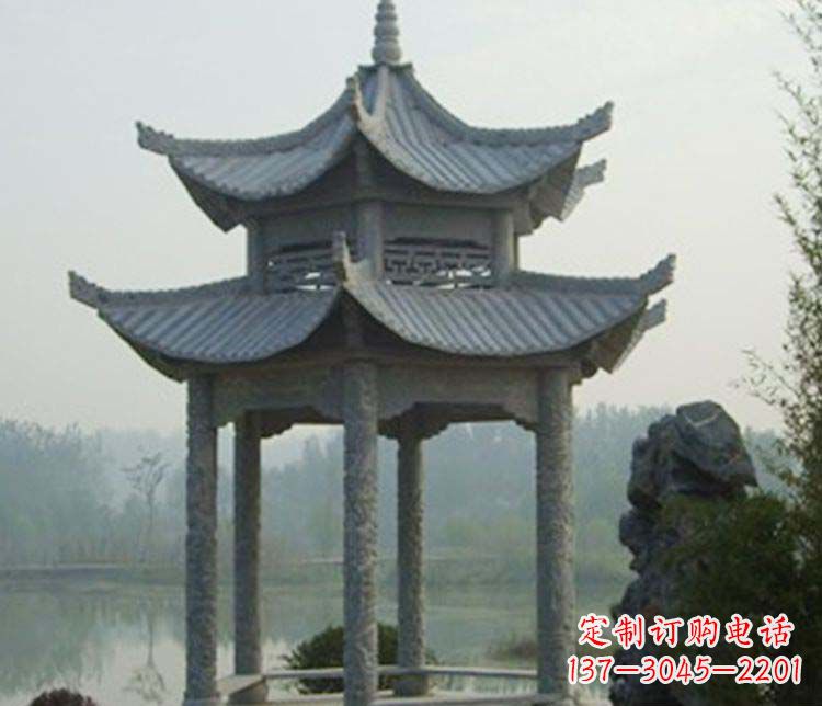 德州双层仿古凉亭石雕_2