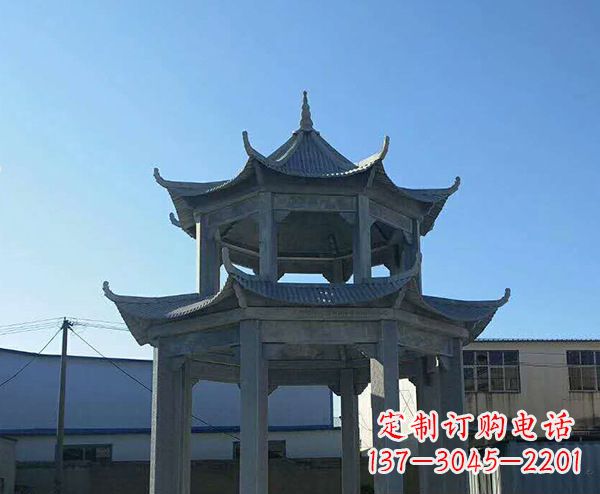 德州双层仿古石凉亭石雕_1