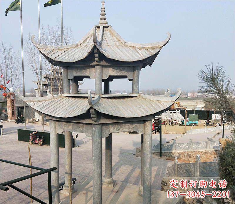 德州双层户外凉亭石雕