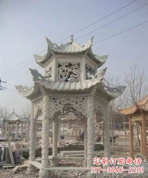 德州双层凉亭石雕