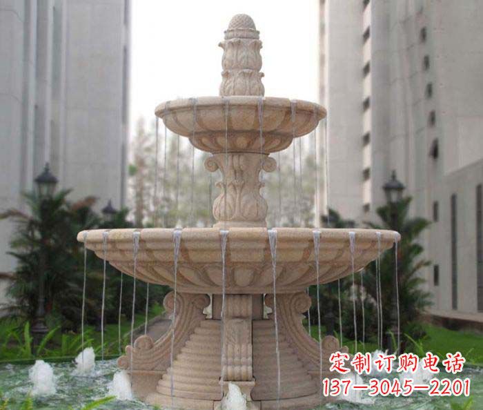 德州双层喷泉小区石雕