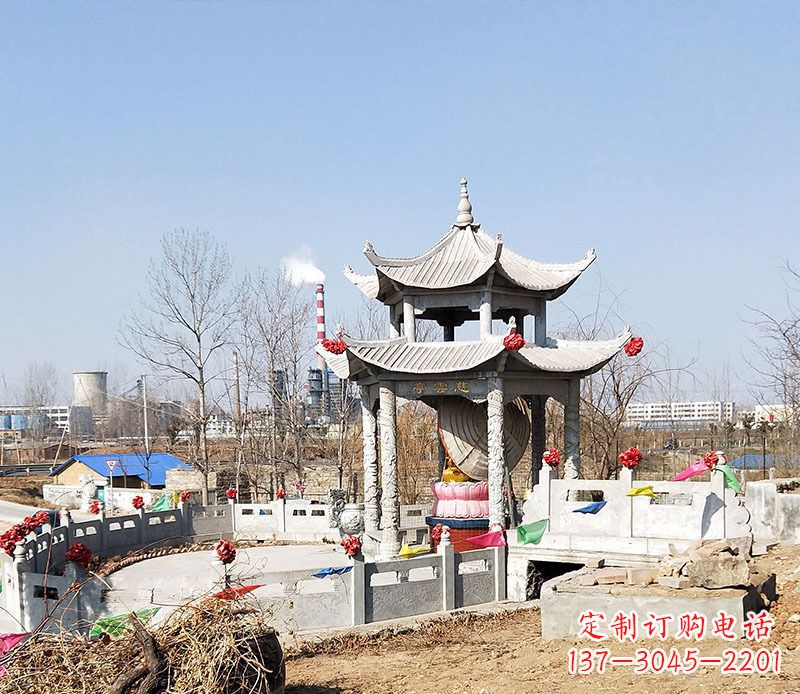 德州双层石凉亭石雕 (2)