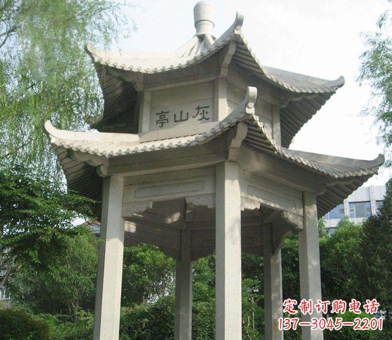 德州双层石凉亭石雕