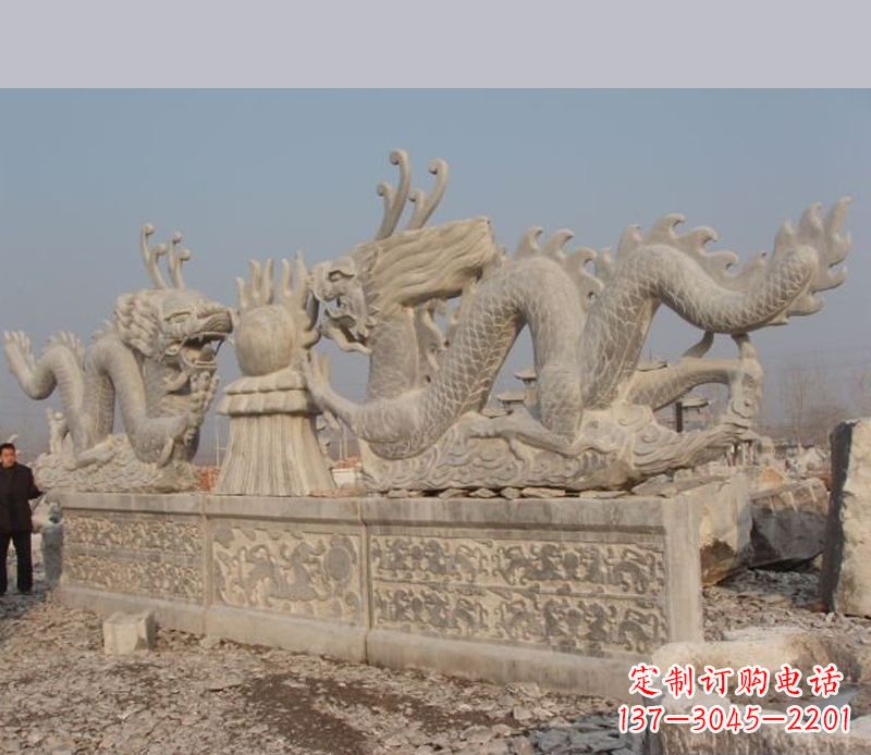 德州双龙戏珠石雕