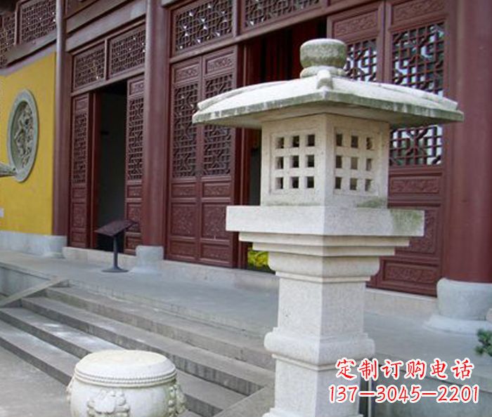 德州寺庙景观镂空石灯石雕