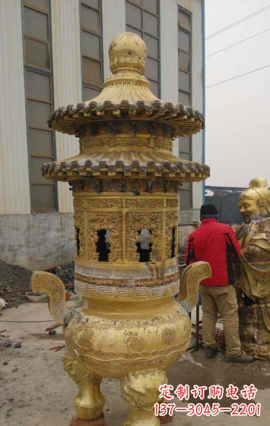 德州寺庙香炉铜雕塑