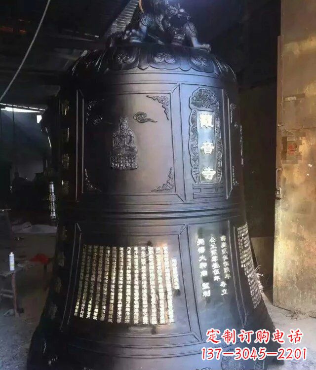 德州寺庙铸铜钟铜雕_1