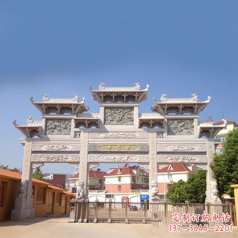 德州寺院大门石雕牌楼