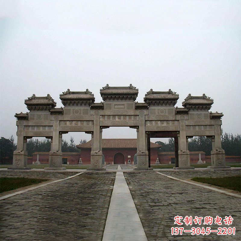 德州寺院五门石牌楼