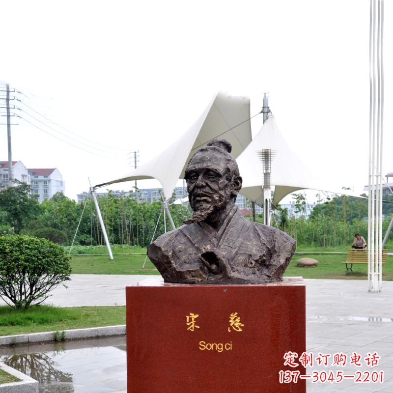 德州宋慈铸铜头像雕塑-古代十大名医园林广场人物雕塑