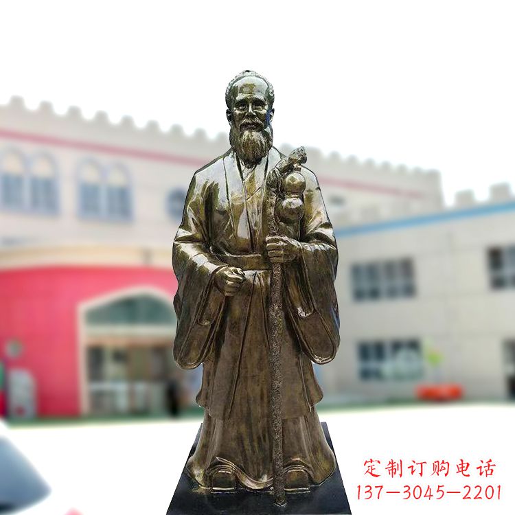 德州孙思邈仿铜玻璃钢雕塑-医院著名医学人物雕像