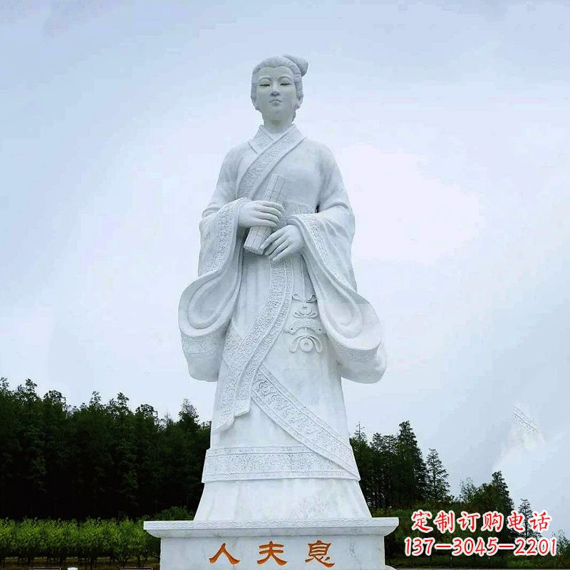 德州桃花夫人息妫汉白玉雕塑-景区园林历史名人古代著名美女雕像