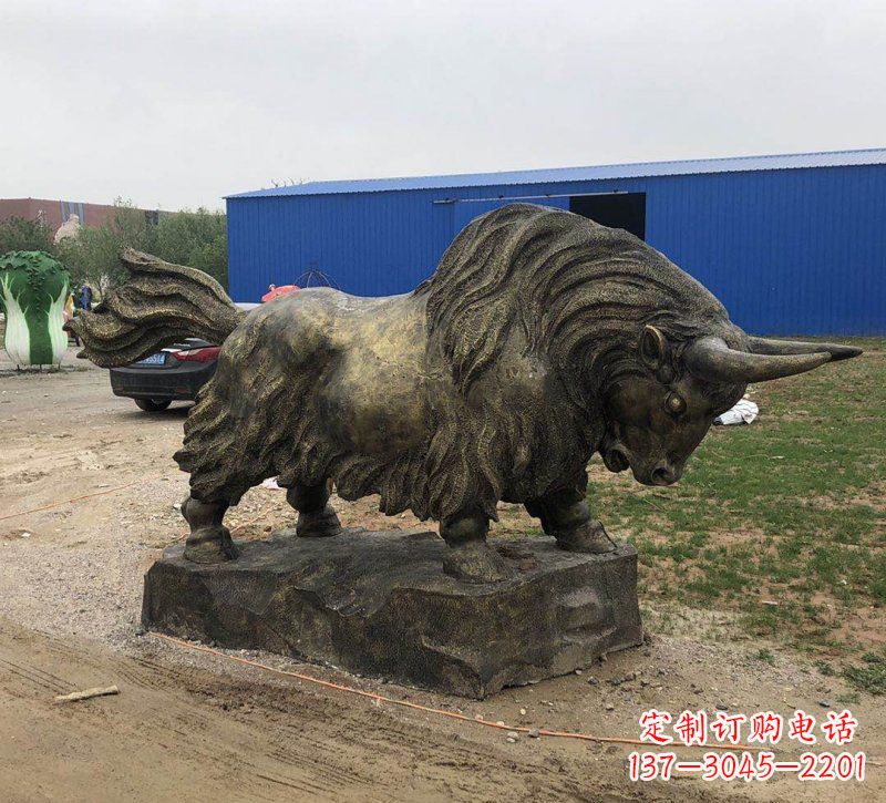 德州铜雕奔牛雕塑