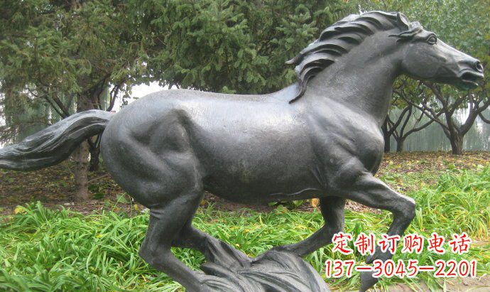 德州铜雕奔马公园动物雕塑
