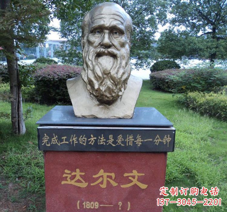 德州铜雕达尔文头像雕塑