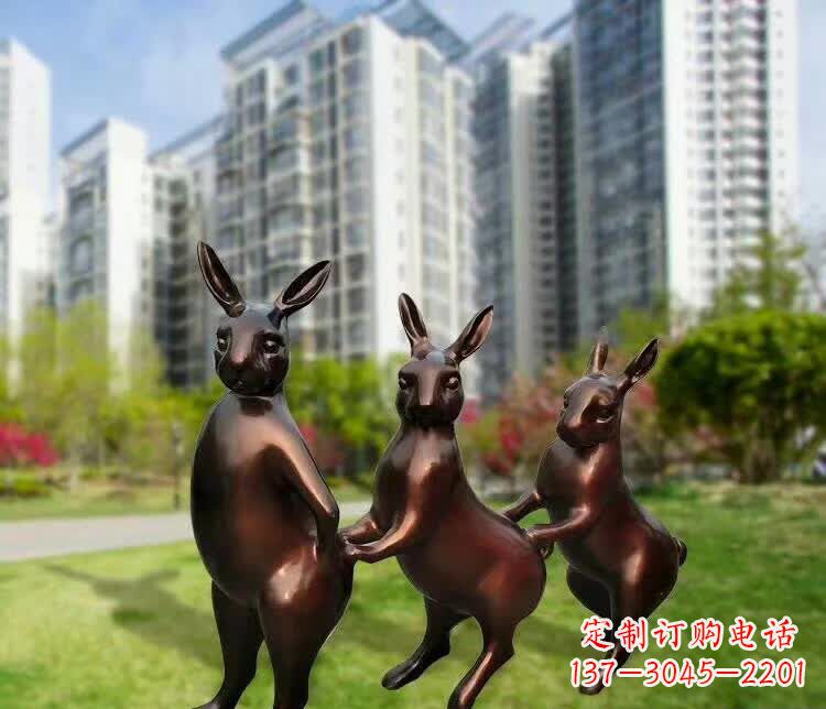 德州铜雕广场动物兔子