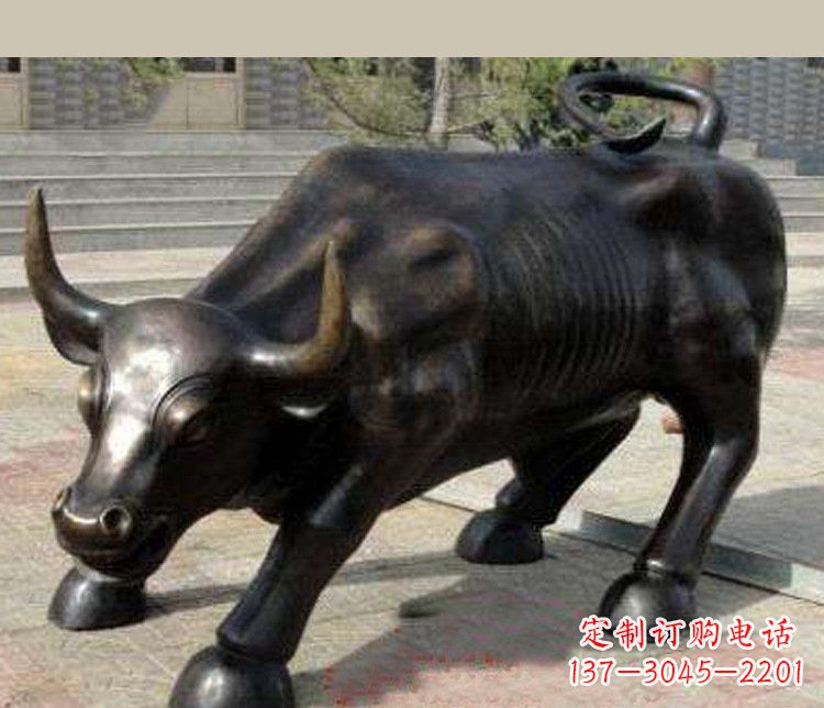 德州铜雕广场华尔街动物牛