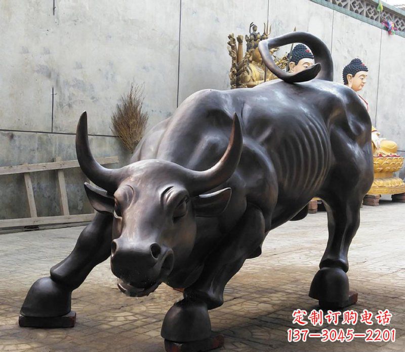 德州铜雕广场华尔街动物牛 (2)