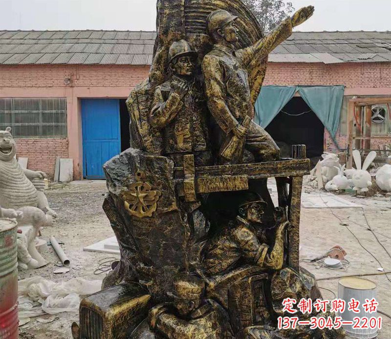 德州铜雕广场解放战士雕塑