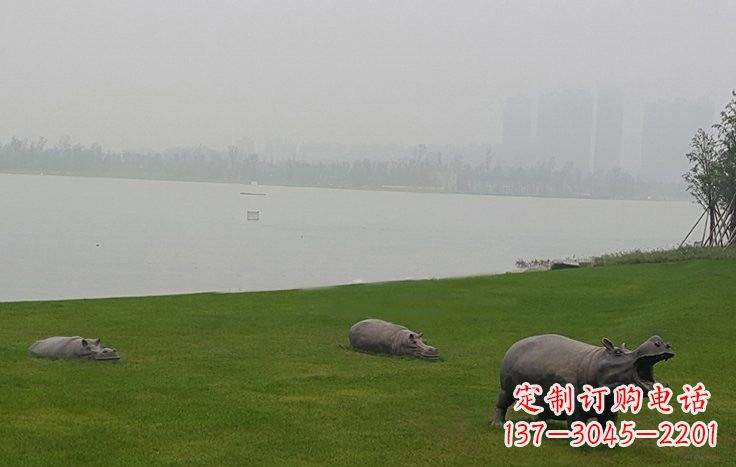 德州铜雕河马公园动物雕塑