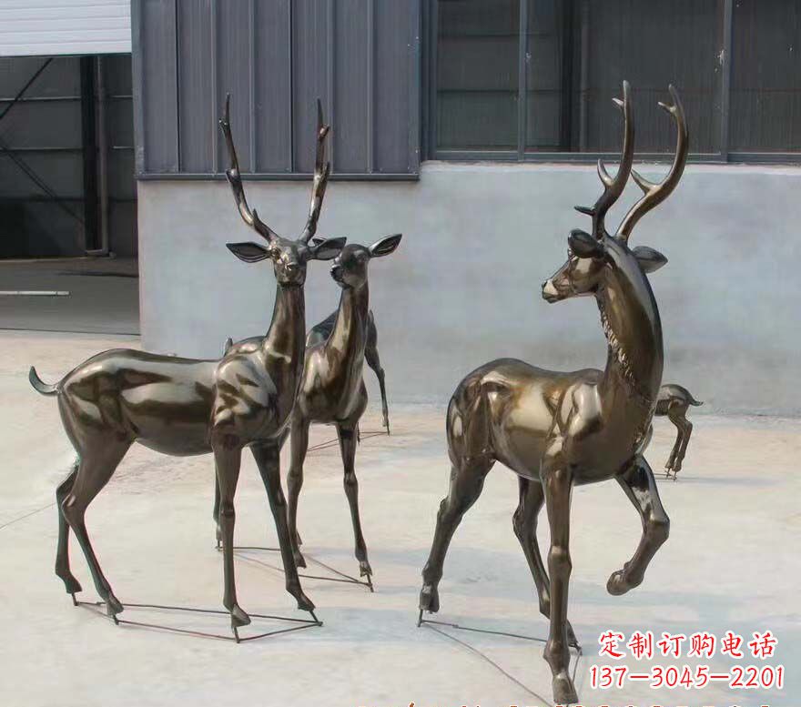 德州铜雕鹿群雕塑