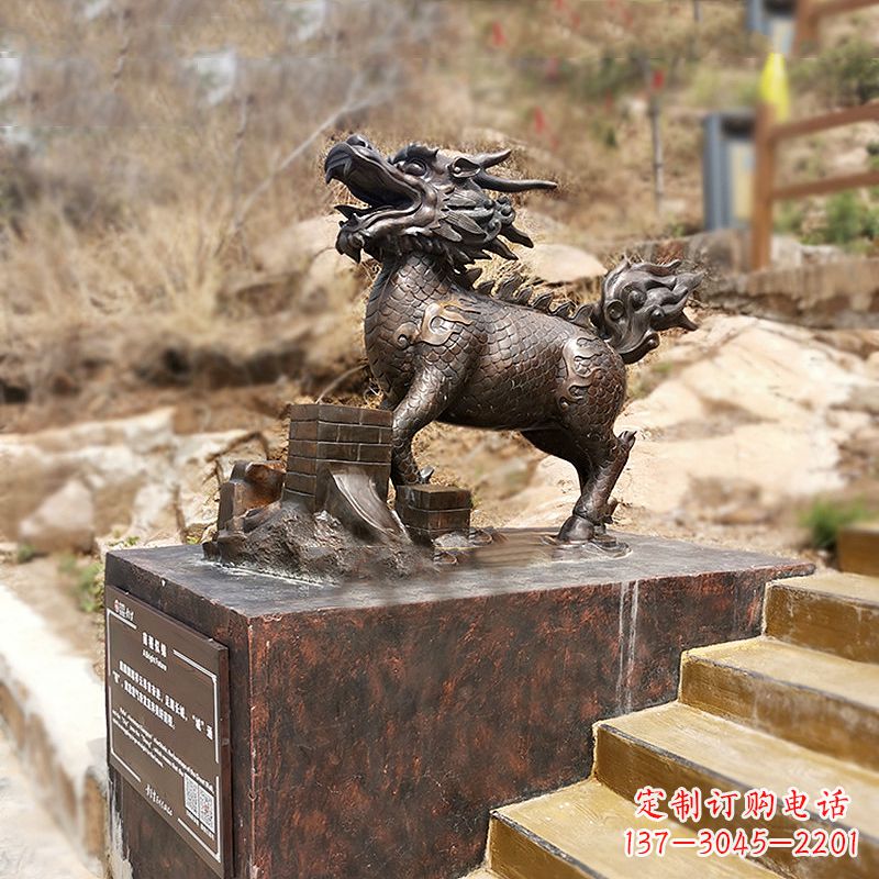 德州铜雕麒麟景观雕塑装饰品