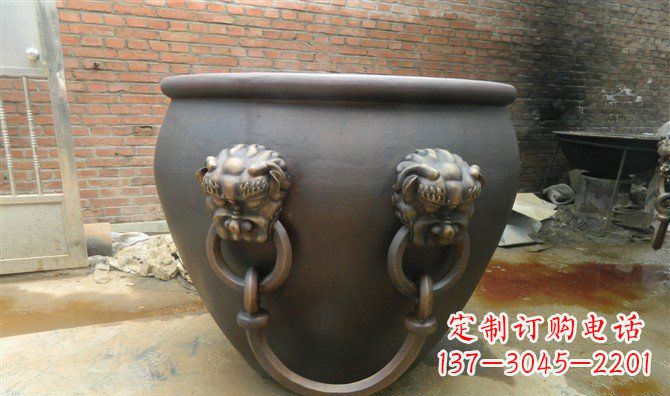 德州铜雕水缸寺庙景观雕塑_2