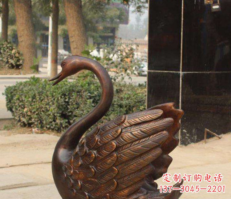 德州铜雕水景天鹅动物雕塑