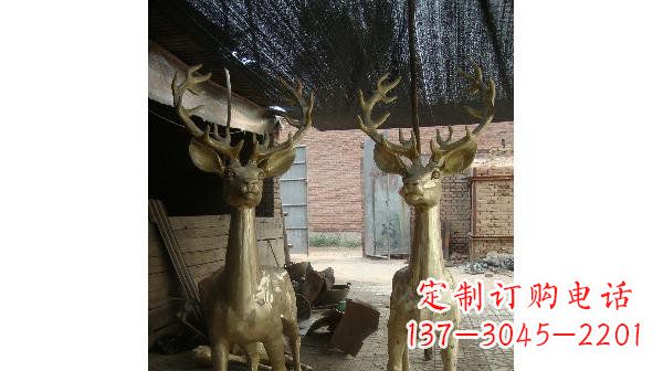 德州铜雕小鹿公园动物雕塑 (2)