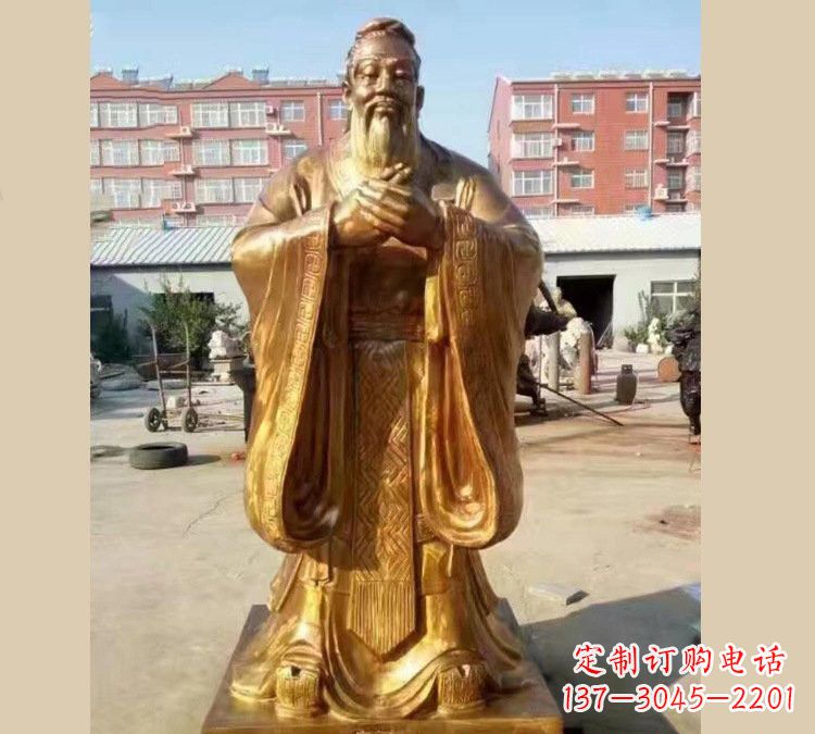 德州铜雕校园孔子