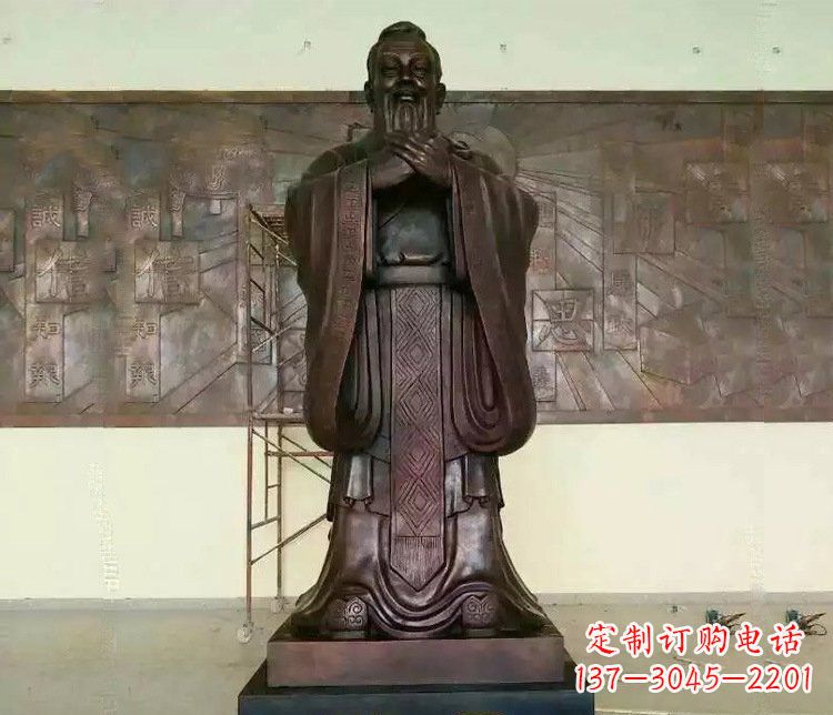 德州铜雕校园孔子文化雕塑摆件 (2)